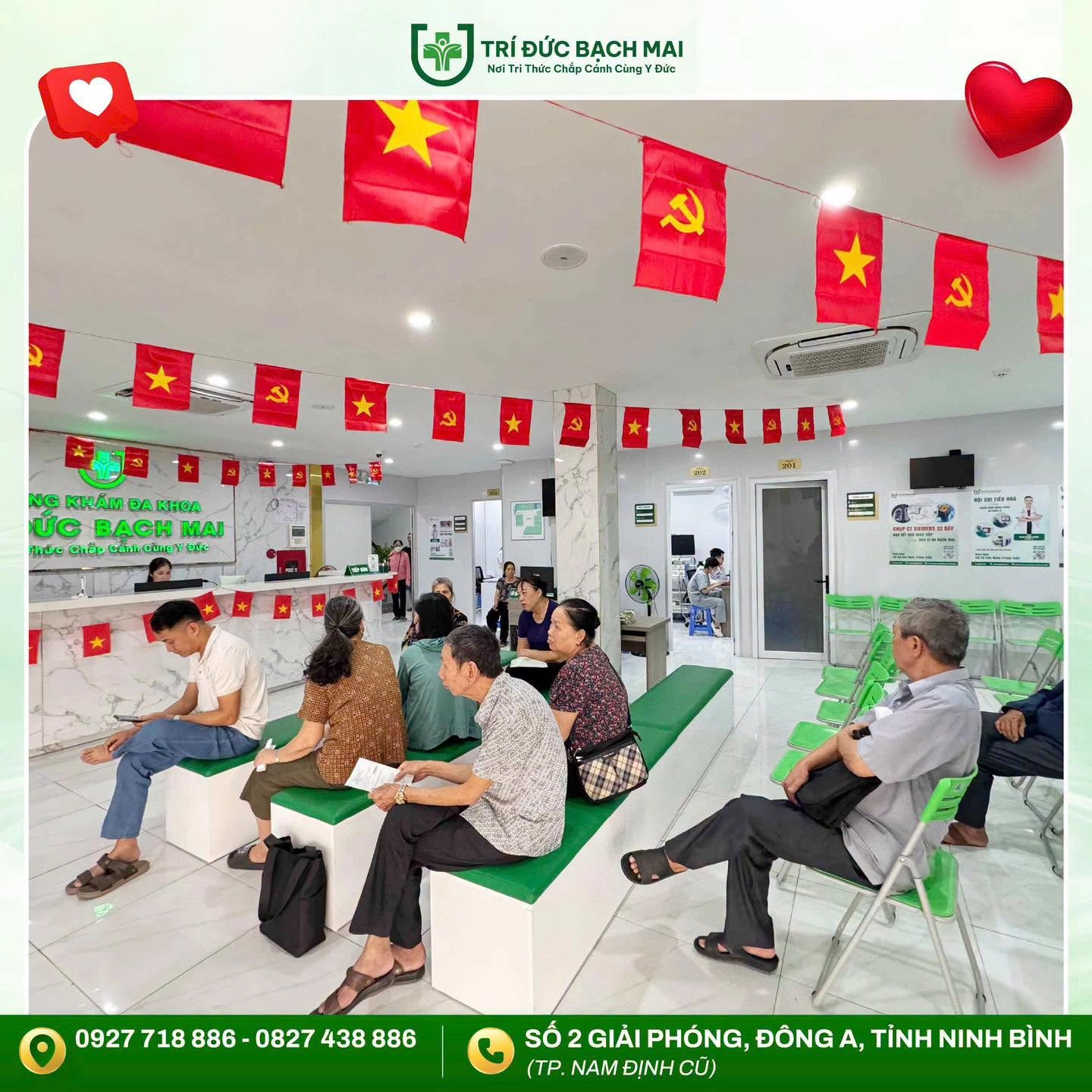 Ph&ograve;ng kh&aacute;m Đa khoa Tr&iacute; Đức Bạch Mai tại số 2 Giải Ph&oacute;ng